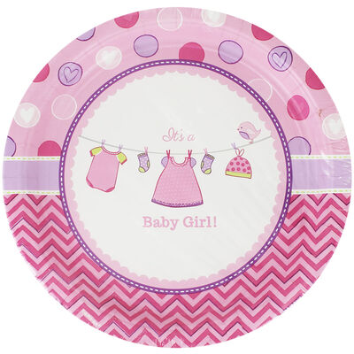 Its a Girl Baby Shower Paper Plates - Pack of 8 image number 1