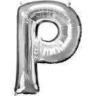 34 Inch Silver Letter P Helium Balloon image number 1
