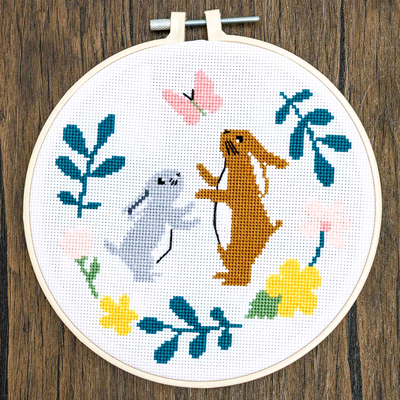 Spring Bunny Embroidery Hoop Kit image number 2