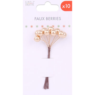 Gold Faux Berries - Pack of 10 image number 1