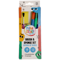 Brush and Sponge Set: Pack of 15