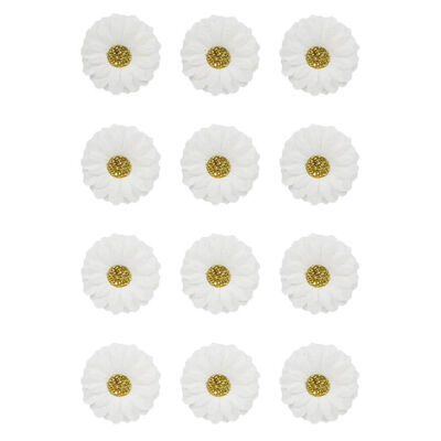 White Paper Flower Stickers - 12 Pack image number 2
