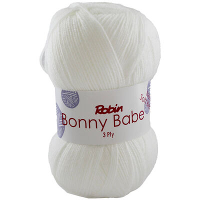 Robin Bonny Babe 3ply: White Yarn 100g image number 1