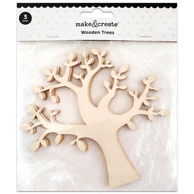 Wooden Trees: Pack of 3 image number 1