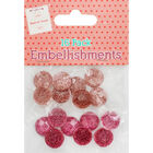 Pink Rose Gold Dome Embellishments - 16 Pack image number 1