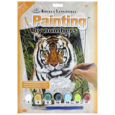 A4 Painting By Numbers Kit: Tiger in Hiding image number 1