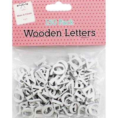 150 Wooden Letters - White image number 1