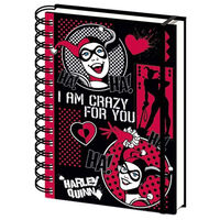 A5 Harley Quinn I Am Crazy For You Notebook