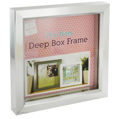 Silver Deep Box Frame: 15cm x 15cm image number 1