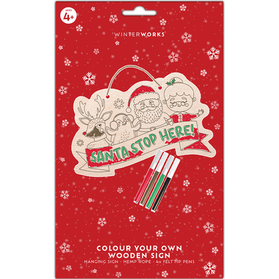 Colour Your Own Santa Stop Here Sign Bundle image number 2