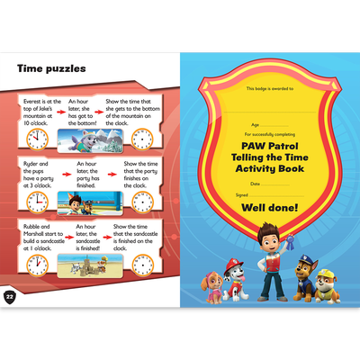 PAW Patrol: Telling The Time Activity Book image number 3