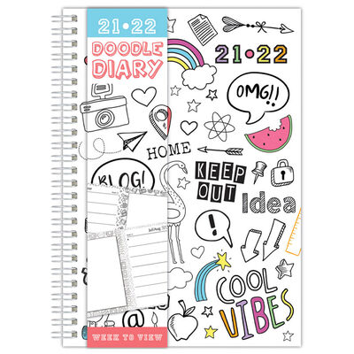 A5 Doodle 2021-2022 Week to View Diary image number 1