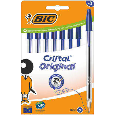 Bic Cristal Original Black Blue: Pack of 8 image number 1