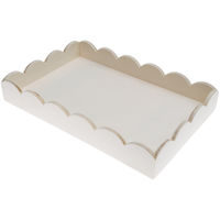 Wooden Scallop Edge Tray: 29.6 x 19.6 x 4.5cm