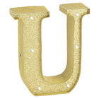 Gold Glitter Light Up Letter U image number 1