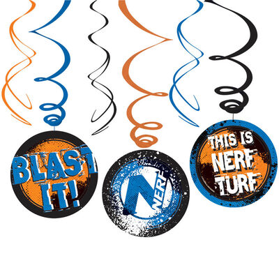 Nerf Party Hanging Swirl Decorations: Pack of 6 image number 1