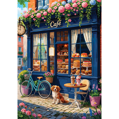Caf&eacute; Window 1000 Piece Jigsaw Puzzle image number 2