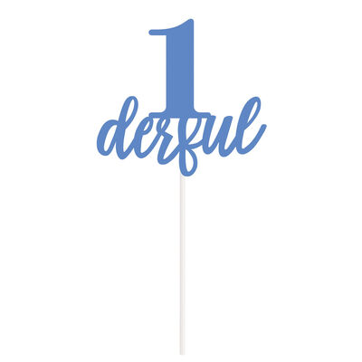 Blue 1derful Cake Topper Pick image number 2