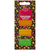 Craftmania Reds Glow In The Dark Polymer Oven Bake Clay: Pack of 4