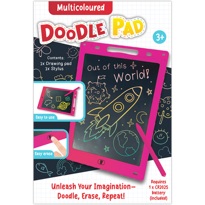 Multicoloured Doodle Pad: Pink image number 1