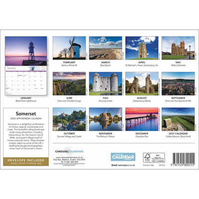 Somerset 2020 A4 Wall Calendar image number 2