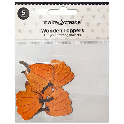 Wooden Pumpkin Toppers: Pack of 5 image number 1