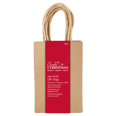 Mini Brown Kraft Gift Bags: Pack of 5 image number 1