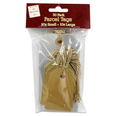 Silver and Gold Parcel Tags: Pack of 30 image number 1