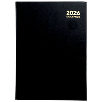 A4 Day a Page Black 2026 Diary