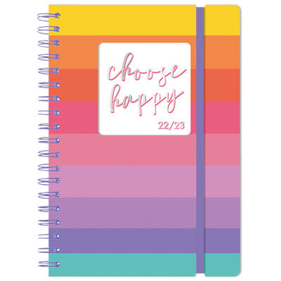 A5 Choose Happy 2022-2023 Day a Page Academic Diary image number 1