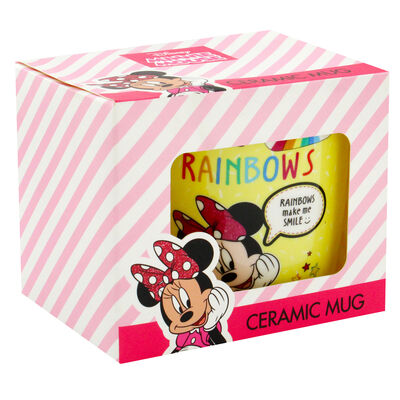 Disney Minnie Mouse Yellow Rainbow Ceramic Mug image number 1