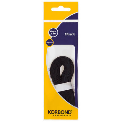 Korbond Black Elastic 6mm x 3m image number 1