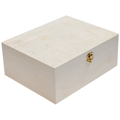 Wildflower Etched Wooden Box image number 2