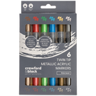 Crawford & Black Twin Tip Metallic Acrylic Markers: Pack of 6 image number 1