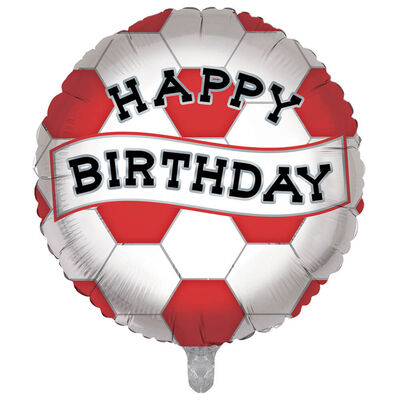 18 Inch Red and White Football Helium Balloon image number 1
