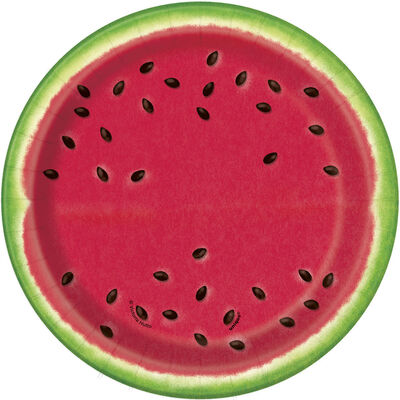 Watermelon Small Paper Plates - 8 Pack image number 1