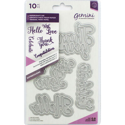 Gemini Expressions Metal Die Set - Everyday Sentiments 2 image number 1