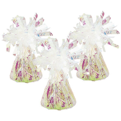 Iridescent Tinsel Balloon Weights: Pack of 3 image number 1