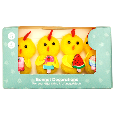 Chicks with Fruit Bonnet Decorations: Pack of 4 image number 4