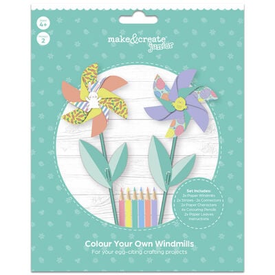 Easter Colour Your Own Windmills: Pack of 2 image number 1