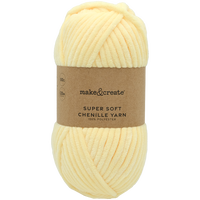 Super Soft Chenille Yarn: Buttermilk Yellow 100g