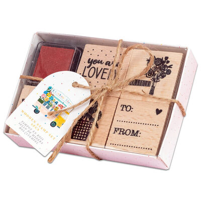 Violet Studio Rainbow Blooms Wooden Stamps & Ink Set image number 1