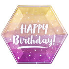 Paper Rose Gold Ombre Hexagon Plate: Pack of 8 image number 1