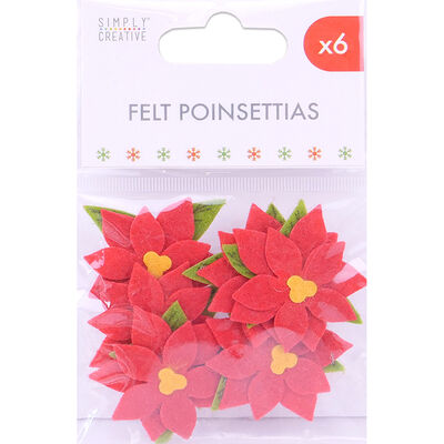 Felt Poinsettias - Pack of 6 image number 1
