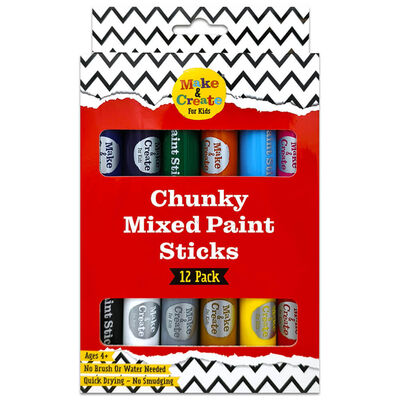 Chunky Mixed Paint Sticks: Pack of 12 image number 2