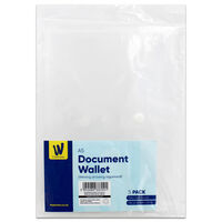 A5 Clear Document Wallet: Pack of 5