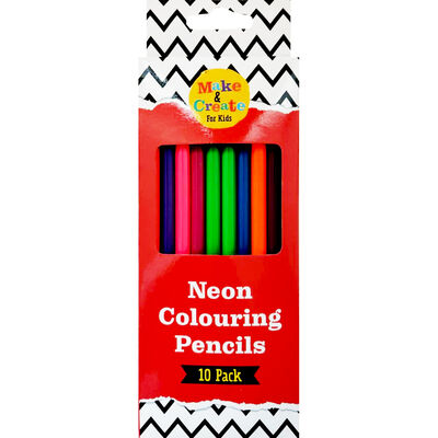 Neon Colouring Pencils Pack of 10 image number 1