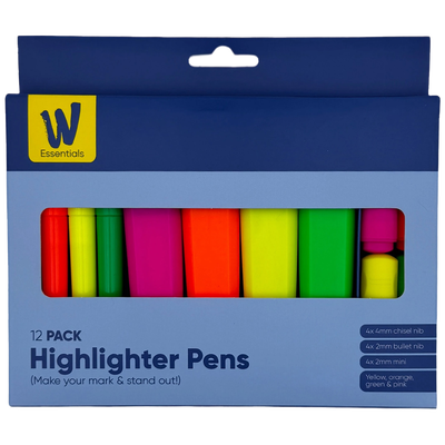 Works Essentials Highlighter Pens: Pack of 12 image number 1