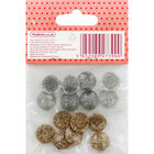 Silver Gold Dome Embellishments - 16 Pack image number 2