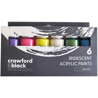 Crawford & Black Iridescent Acrylic Paints: Pack of 6